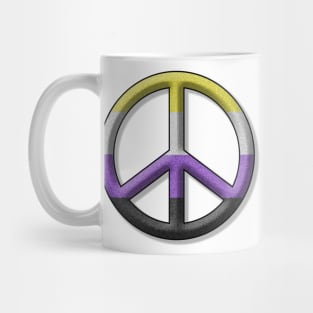 Peace Pride design in Non-Binary pride flag colors Mug